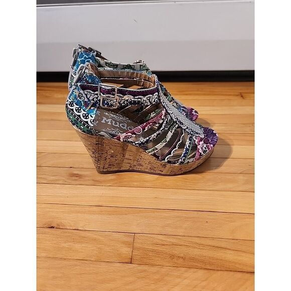 Vintage Mudd Wedge Platform Sandals Boho Hippie Y2K 90s Womens Size 9 - Picture 3 of 8